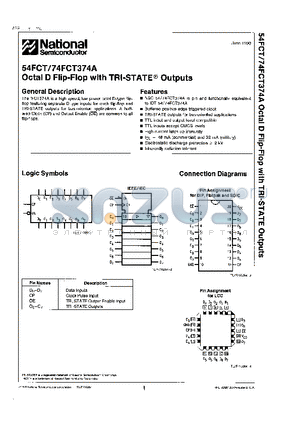 74FCT374ASCQR datasheet - Octal D Flip-Flop with TRI-STATE Outputs