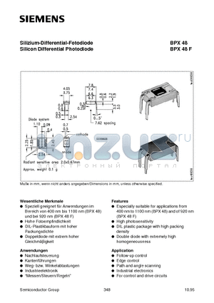 BPW48F datasheet - Silizium-Differential-Fotodiode Silicon Differential Photodiode