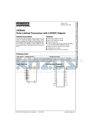 74FR543SPC datasheet - Octal Latched Transceiver with 3-STATE Outputs