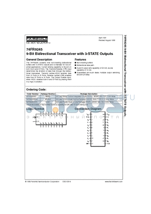 74FR9245 datasheet - 9-Bit Bidirectional Transceiver with 3-STATE Outputs
