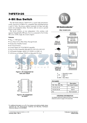 74FST3125QS datasheet - 4-Bit Bus Switch