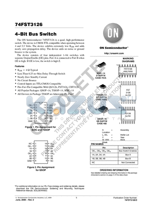 74FST3126DR2 datasheet - 4−Bit Bus Switch