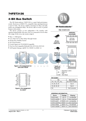 74FST3126 datasheet - 4-Bit Bus Switch