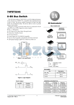 74FST3245QS datasheet - 8-Bit Bus Switch