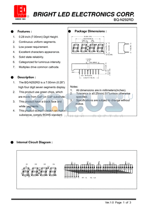 BQ-N292RD datasheet - 7.00mm (0.28
