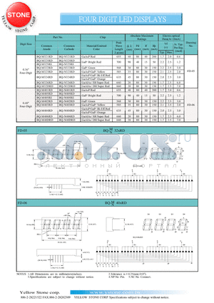 BQ-N405RE datasheet - FOUR DIGIT LED DISPLAYS