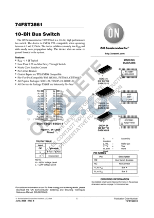 74FST3861 datasheet - 10−Bit Bus Switch