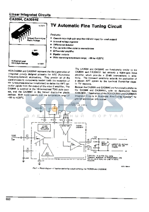 CA3064E datasheet - TV Automatic Fine Tuning Circuit