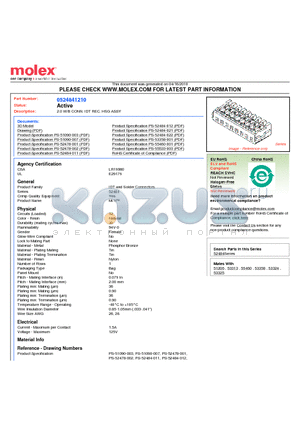 52484-1210 datasheet - 2.0 W/B CONN. IDT REC. HSG ASSY