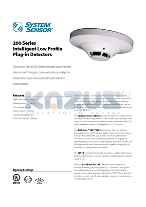 5251H datasheet - Intelligent Low Profile Plug-in Detectors