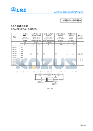 1N5391 datasheet - 1.5A GENERAL DIODES