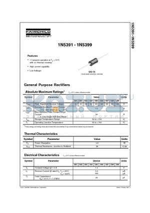 1N5391 datasheet - General Purpose Rectifiers