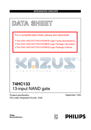 74HC133N datasheet - 13-input NAND gate