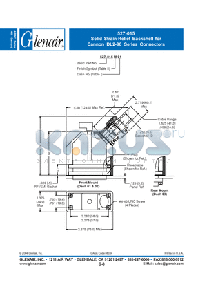 527-015T01 datasheet - Solid Strain-Relief Backshell