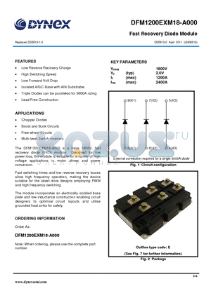 DFM1200EXM18-A000 datasheet - Fast Recovery Diode Module