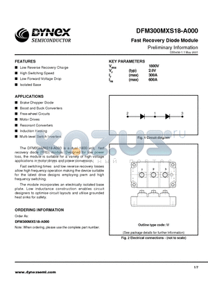 DFM300MXS18-A000 datasheet - Fast Recovery Diode Module Preliminary Information
