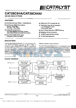 28C64AI-25 datasheet - 64K - BIT CMOS E2PROM