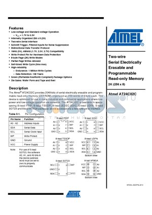 AT24C02C-STUM-T datasheet - Two-wire Serial Electrically Erasable and Programmable Read-only Memory