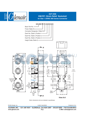 527-056 datasheet - EMI/RFI Strain-Relief Backshell