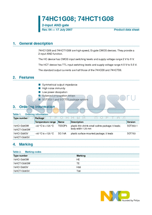 74HC1G08 datasheet - 2-input AND gate