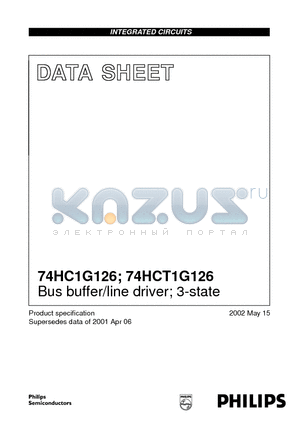 74HC1G126 datasheet - Bus buffer/line driver; 3-state