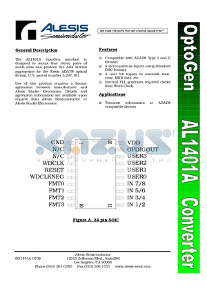 AL1401A datasheet - OPTOGEN AL1401 CONVERTER