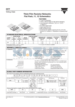 DFP1412 datasheet - Thick Film Resistor Networks Flat Pack, 11, 12 Schematics