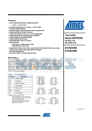 AT24C04B-TSU-T datasheet - Two-wire Serial EEPROM