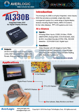 AL330B datasheet - Integrated Video SOC for Digital Display Devices