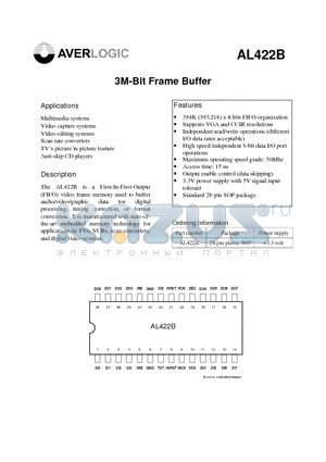 AL422B datasheet - 3M-Bit Frame Buffer