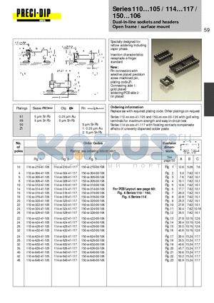 110-Z1-314-41-105 datasheet - Dual-in-line sockets and headers Open frame / surface mount