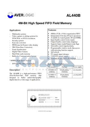 AL440B datasheet - 4M-Bit High Speed FIFO Field Memory