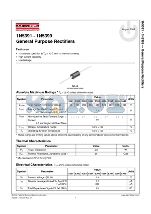 1N5395_09 datasheet - General Purpose Rectifiers