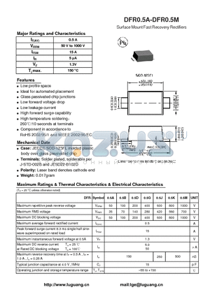 DFR-0.5G datasheet - Surface Mount Fast Recovery Rectifiers