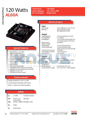 AL60A-048L-120F06 datasheet - 120 Watts