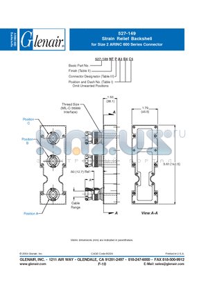 527-149NCP1A2B2C1 datasheet - Strain Relief Backshell