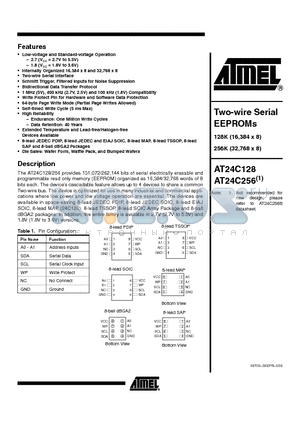 AT24C128-10TU-2.7 datasheet - Two-wire Serial EEPROMs