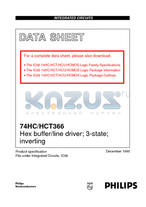 74HC366DB datasheet - Hex buffer/line driver; 3-state; inverting