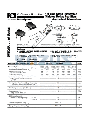 DFZ006 datasheet - 1.0 Amp Glass Passivated Sintered Bridge Rectifiers Mechanical Dimensions