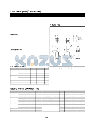 DG-211V datasheet - Photointerrupters(Transmissive)