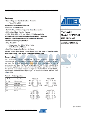 AT24C256C-MAHL-T datasheet - serial electrically erasable and programmable read-only memory