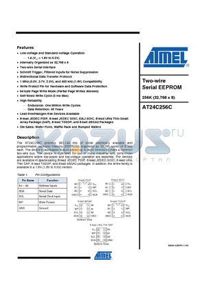 AT24C256C-TH-B datasheet - Two-wire Serial EEPROM 256K (32,768 x 8)