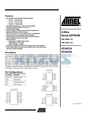 AT24C32-10PC-2.7 datasheet - 2-Wire Serial EEPROM