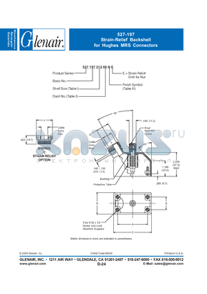 52719703605LF datasheet - Strain-Relief Backshell for Hughes MRS Connectors