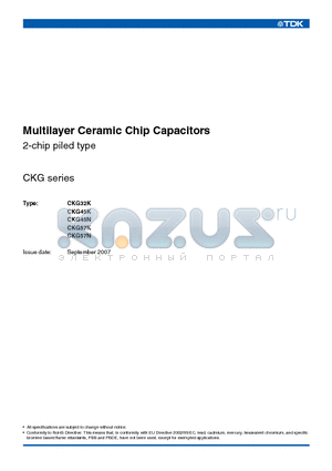 CKG45KX7R1E475M datasheet - Multilayer Ceramic Chip Capacitors