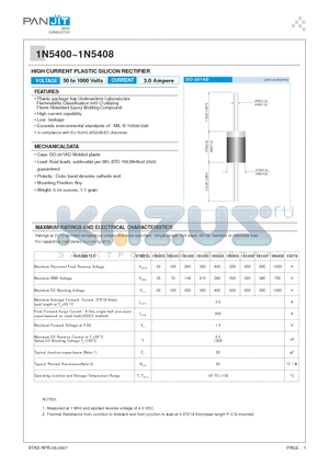 1N5401 datasheet - HIGH CURRENT PLASTIC SILICON RECTIFIER