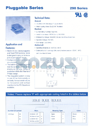 290-021-1500 datasheet - PLUGGABLE SERIES