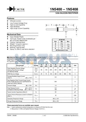 1N5401-TB datasheet - 3.0A SILICON RECTIFIER