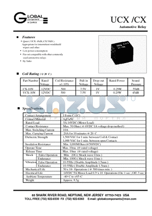 CX-10N datasheet - Automotive Relay