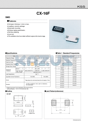 CX-16F datasheet - Compact, thickness 1.6mm or less.